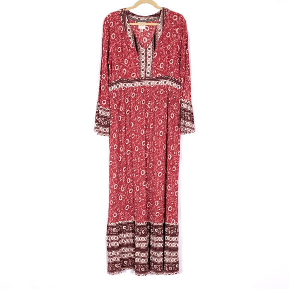 Knox Rose Boho Maxi Dress XL Romantic Floral Renaissance Festival Fairy Cottage - Picture 1 of 6